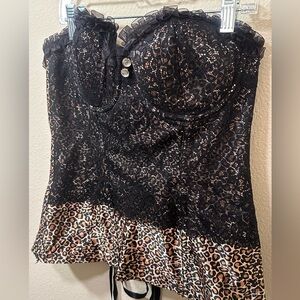 Fredericks of Hollywood Cheetah Print Leopard Print Corset lingerie size Medium